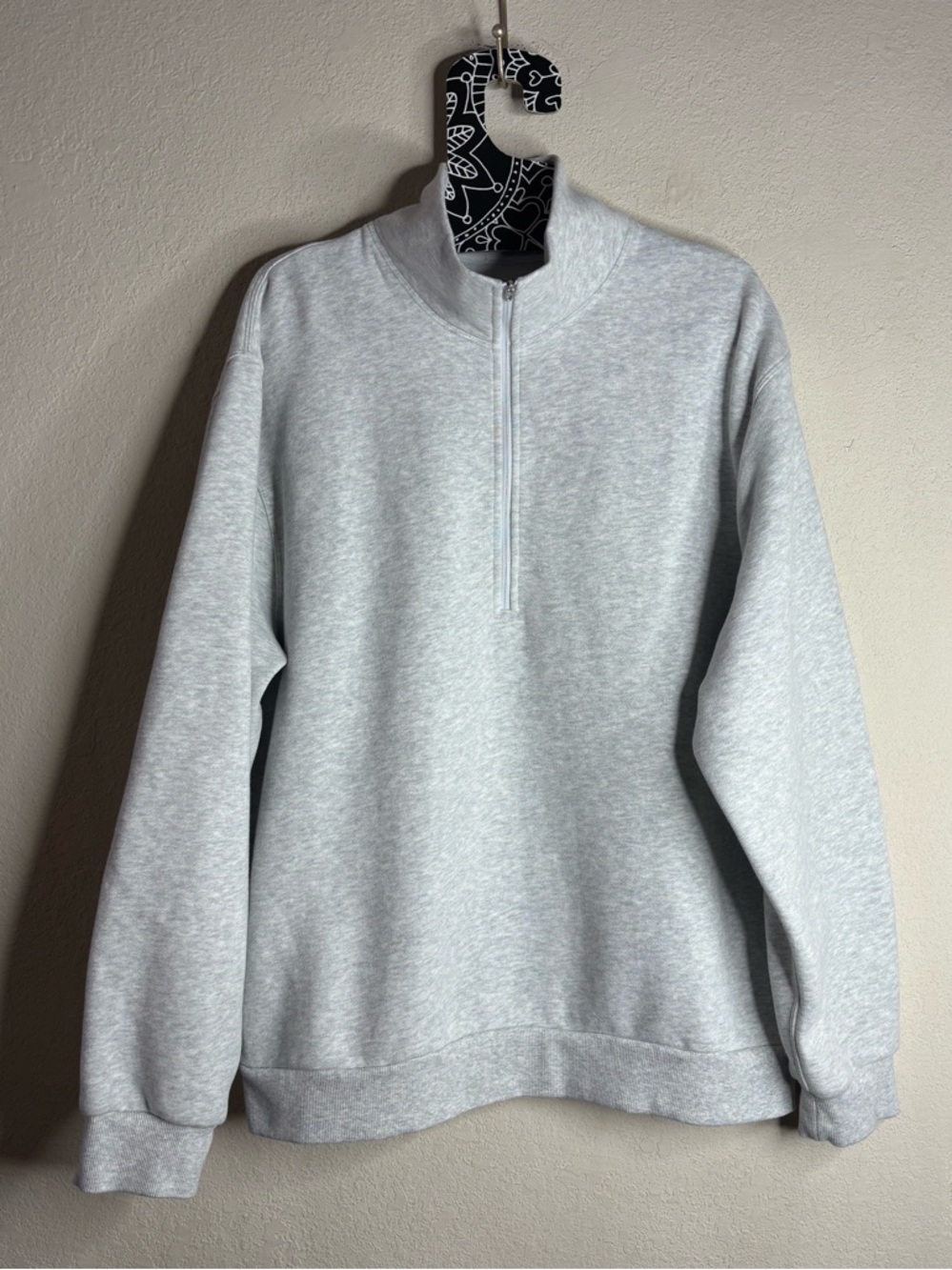 Lululemon French Terry 1/2 Zip Up Fleece Heathered Gray size XXL